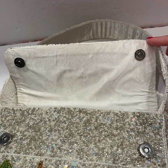 MADE IN INDIA Christmas beaded Shoulder Bag NWT - Picture 10 of 12